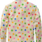 JOGAL C580 boys plaid long sleeve button-down shirt in Beige back view