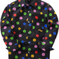 JOGAL C580 boys plaid long sleeve button-down shirt in Black front view