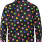 JOGAL C580 boys plaid long sleeve button-down shirt in Black back view