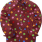 JOGAL C580 boys plaid long sleeve button-down shirt in Burgundy front view