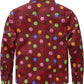 JOGAL C580 boys plaid long sleeve button-down shirt in Burgundy back view