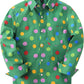 JOGAL C580 boys plaid long sleeve button-down shirt in Grassgreen front view