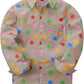 JOGAL C580 boys plaid long sleeve button-down shirt in Khaki front view