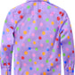 JOGAL C580 boys plaid long sleeve button-down shirt in Lavender back view