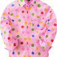 JOGAL C580 boys plaid long sleeve button-down shirt in Light Pink front view