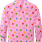 JOGAL C580 boys plaid long sleeve button-down shirt in Light Pink back view