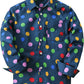 JOGAL C580 boys plaid long sleeve button-down shirt in Navy front view
