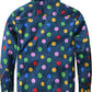 JOGAL C580 boys plaid long sleeve button-down shirt in Navy back view