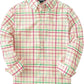 JOGAL C580 boys plaid long sleeve button-down shirt in Pink Green front view