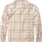 JOGAL C580 boys plaid long sleeve button-down shirt in Pink Green back view