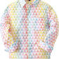 JOGAL C580 boys plaid long sleeve button-down shirt in Pink White front view