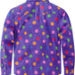 JOGAL C580 boys plaid long sleeve button-down shirt in Purple back view