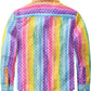 JOGAL C580 boys plaid long sleeve button-down shirt in Purple Rainbow back view