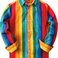 JOGAL C580 boys plaid long sleeve button-down shirt in Rainbow front view