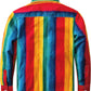 JOGAL C580 boys plaid long sleeve button-down shirt in Rainbow back view