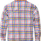 JOGAL C580 boys plaid long sleeve button-down shirt in Red Yellow Blue back view
