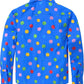 JOGAL C580 boys plaid long sleeve button-down shirt in Royalblue back view
