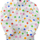 JOGAL C580 boys plaid long sleeve button-down shirt in White Multicoloured front view