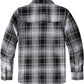 Boys' Western Plaid Long-Sleeve Pearl-Snap Shirt - Black Grey - back