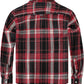 Boys' Western Plaid Long-Sleeve Pearl-Snap Shirt - Black Red - back