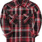 Boys' Western Plaid Long-Sleeve Pearl-Snap Shirt - Black Red - front