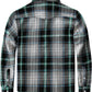 Boys' Western Plaid Long-Sleeve Pearl-Snap Shirt - Blue Green White - back