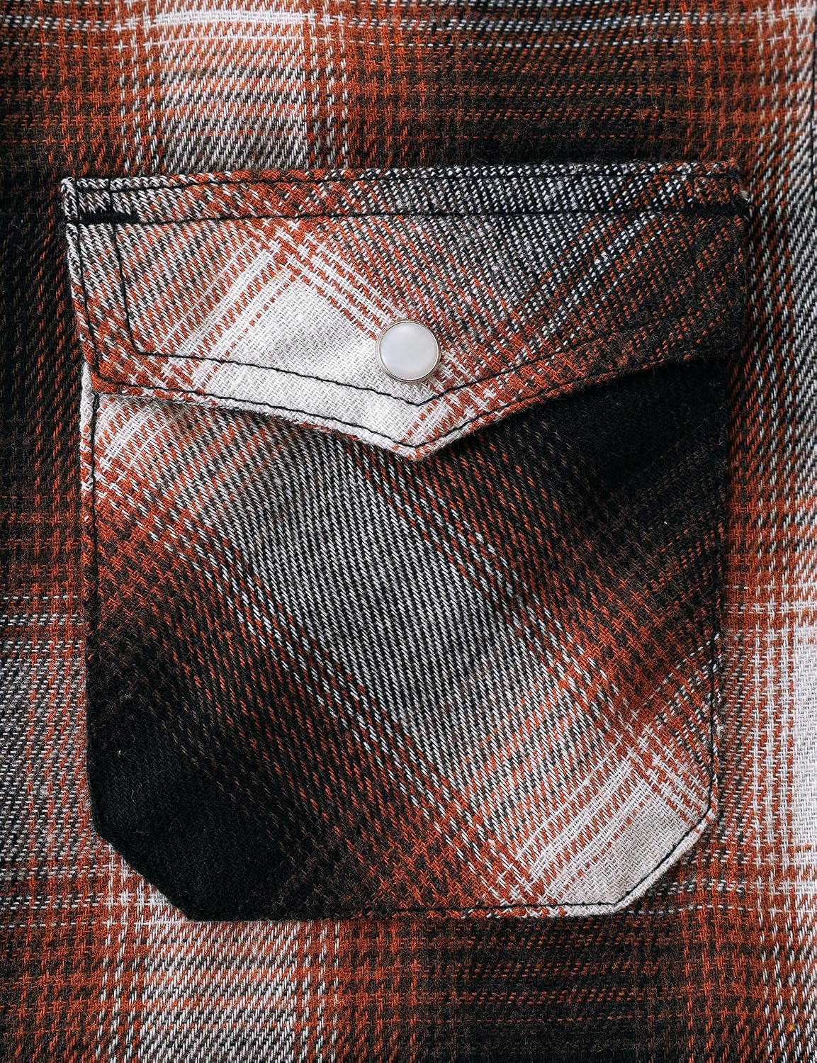 Boys' Western Plaid Long-Sleeve Pearl-Snap Shirt - Brown Red Black - shared-detail-2
