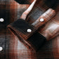 Boys' Western Plaid Long-Sleeve Pearl-Snap Shirt - Brown Red Black - shared-detail-3
