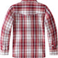 Boys' Western Plaid Long-Sleeve Pearl-Snap Shirt - Burgundy - back