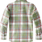 Boys' Western Plaid Long-Sleeve Pearl-Snap Shirt - Green Orange - back