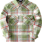 Boys' Western Plaid Long-Sleeve Pearl-Snap Shirt - Green Orange - front