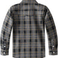 Boys' Western Plaid Long-Sleeve Pearl-Snap Shirt - Grey Black - back