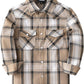 Boys' Western Plaid Long-Sleeve Pearl-Snap Shirt - Khaki White - front
