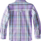 Boys' Western Plaid Long-Sleeve Pearl-Snap Shirt - Lavender - back