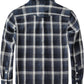 Boys' Western Plaid Long-Sleeve Pearl-Snap Shirt - Navy - back