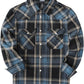 Boys' Western Plaid Long-Sleeve Pearl-Snap Shirt - Navy Black - front
