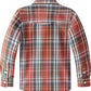 Boys' Western Plaid Long-Sleeve Pearl-Snap Shirt - Orange Blue - back