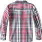 Boys' Western Plaid Long-Sleeve Pearl-Snap Shirt - Pink Grey - back