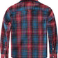 Boys' Western Plaid Long-Sleeve Pearl-Snap Shirt - Red Blue - back