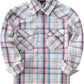 Boys' Western Plaid Long-Sleeve Pearl-Snap Shirt - White Red - front