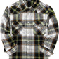 Boys' Western Plaid Long-Sleeve Pearl-Snap Shirt - Yellow Green White - front
