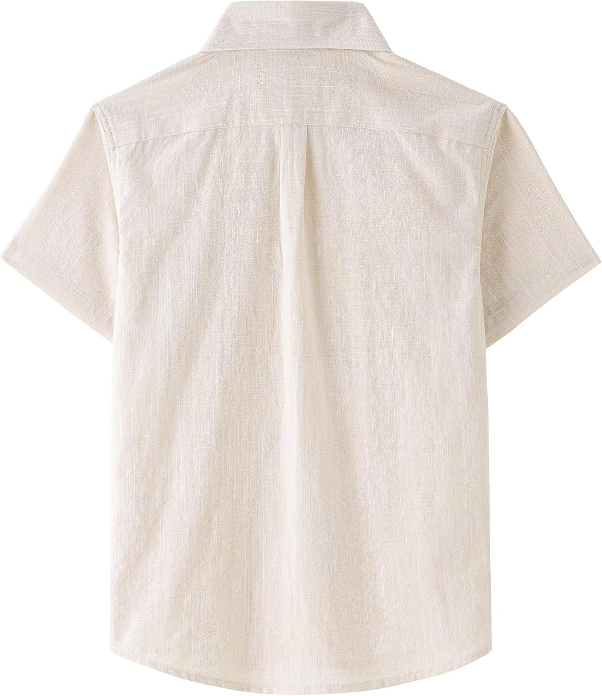 JOGAL C585 Boys' Cotton Chambray Short-Sleeve Shirt - Beige - back