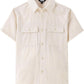 JOGAL C585 Boys' Cotton Chambray Short-Sleeve Shirt - Beige - front