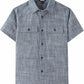 JOGAL C585 Boys' Cotton Chambray Short-Sleeve Shirt - Black - front