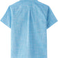 JOGAL C585 Boys' Cotton Chambray Short-Sleeve Shirt - Blue - back