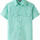 JOGAL C585 Boys' Cotton Chambray Short-Sleeve Shirt - Cyan - front