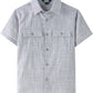 JOGAL C585 Boys' Cotton Chambray Short-Sleeve Shirt - Grey - front