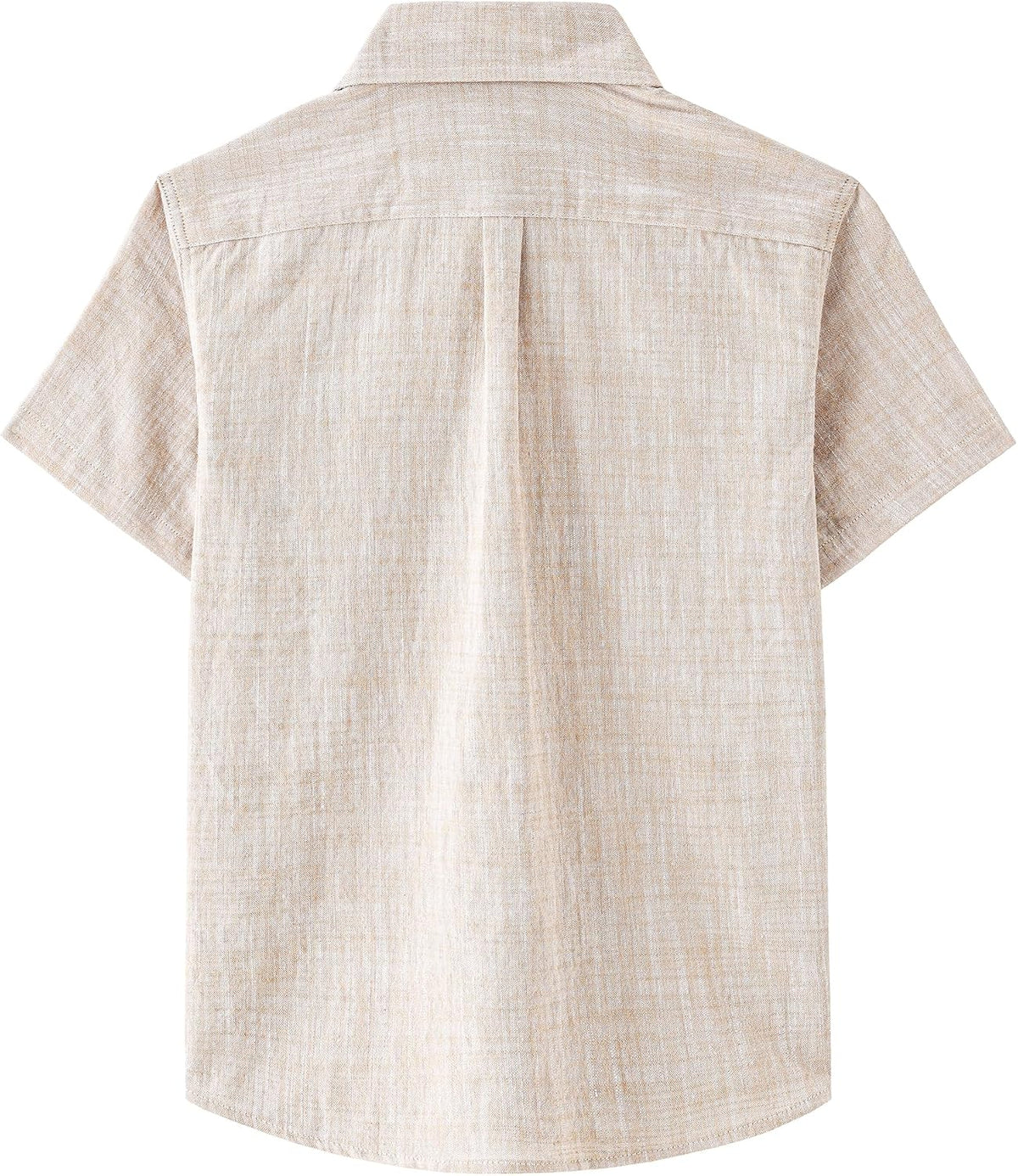 JOGAL C585 Boys' Cotton Chambray Short-Sleeve Shirt - Khaki - back