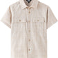 JOGAL C585 Boys' Cotton Chambray Short-Sleeve Shirt - Khaki - front