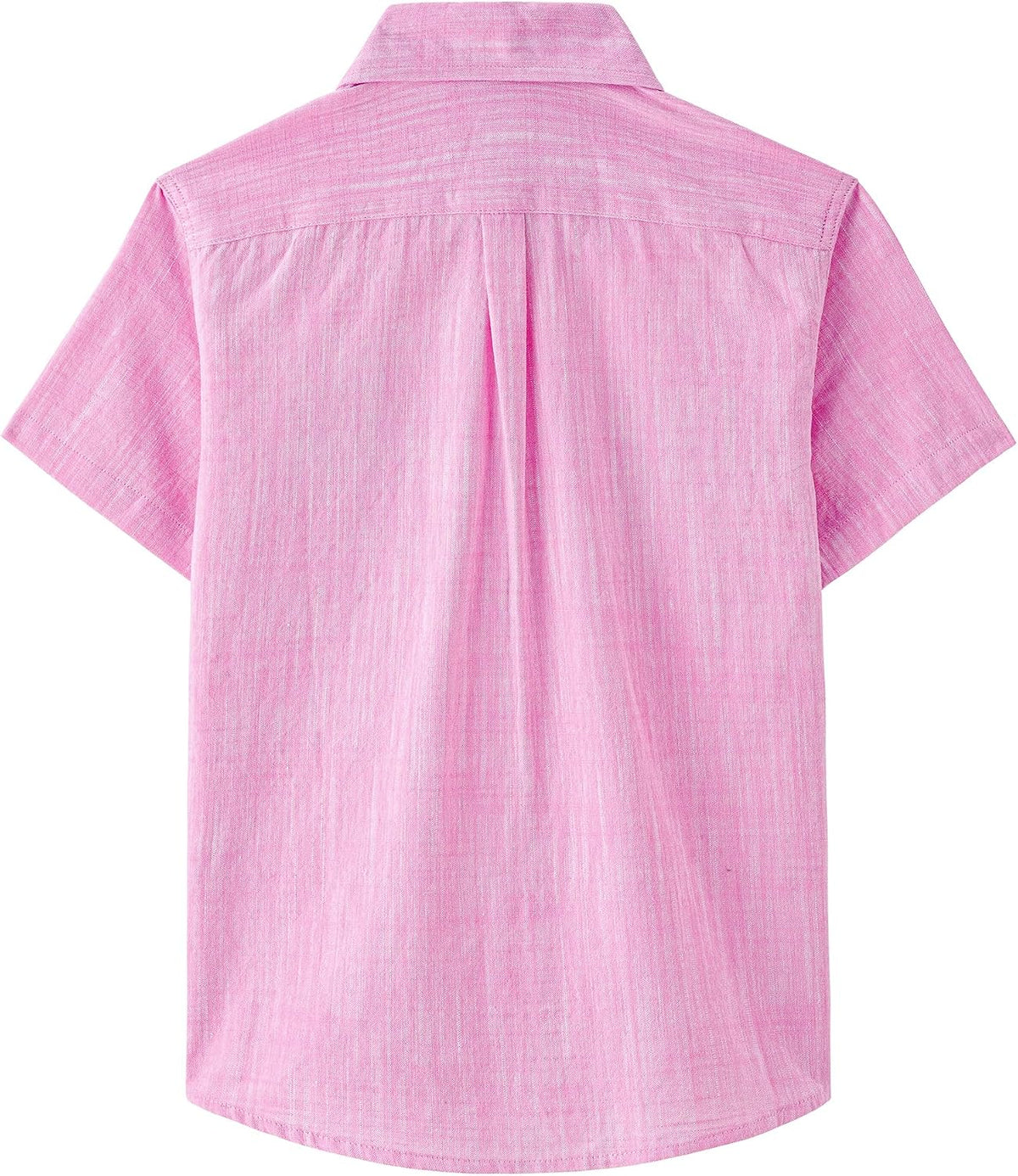 JOGAL C585 Boys' Cotton Chambray Short-Sleeve Shirt - Pink - back